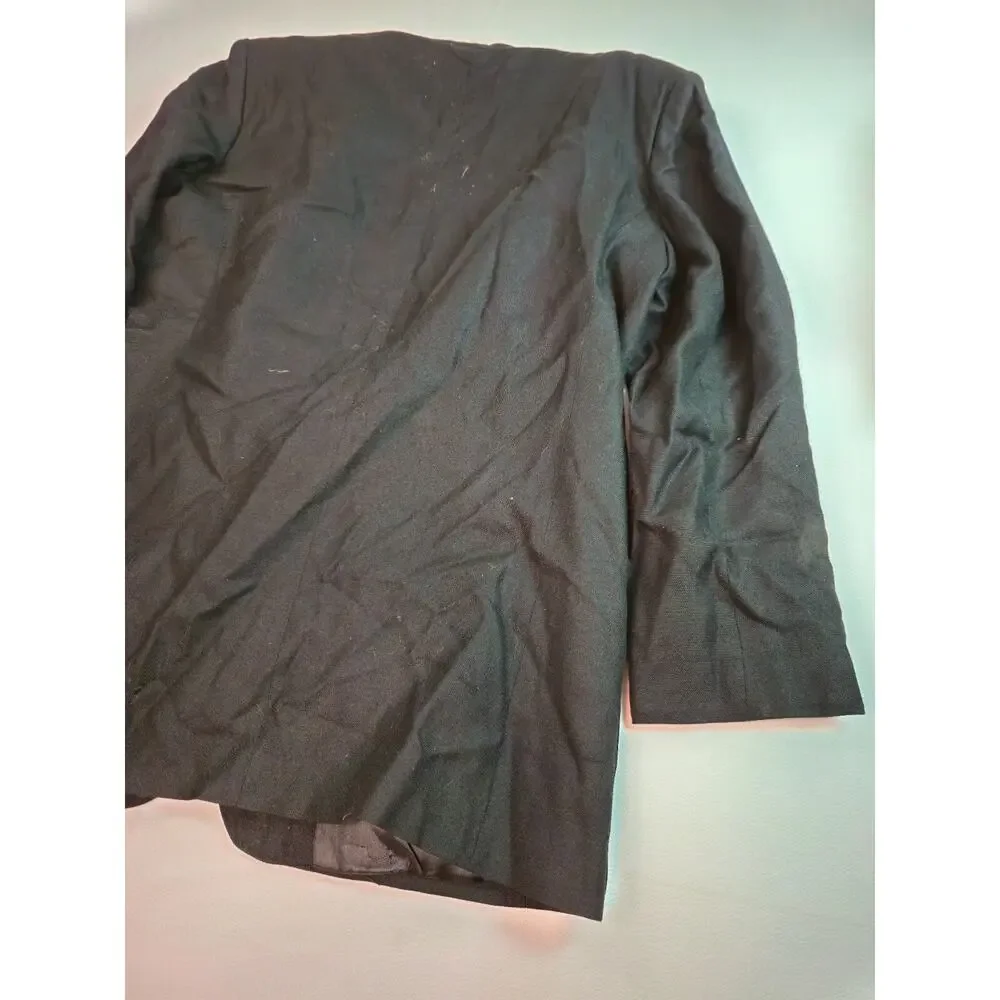 Christian Dior Womens Blazer Suit Jacket Size 10 Black Vintage Single Button